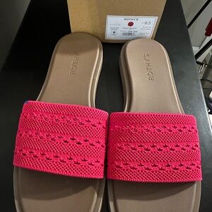 Rothy's Rouge Crochet Sandals